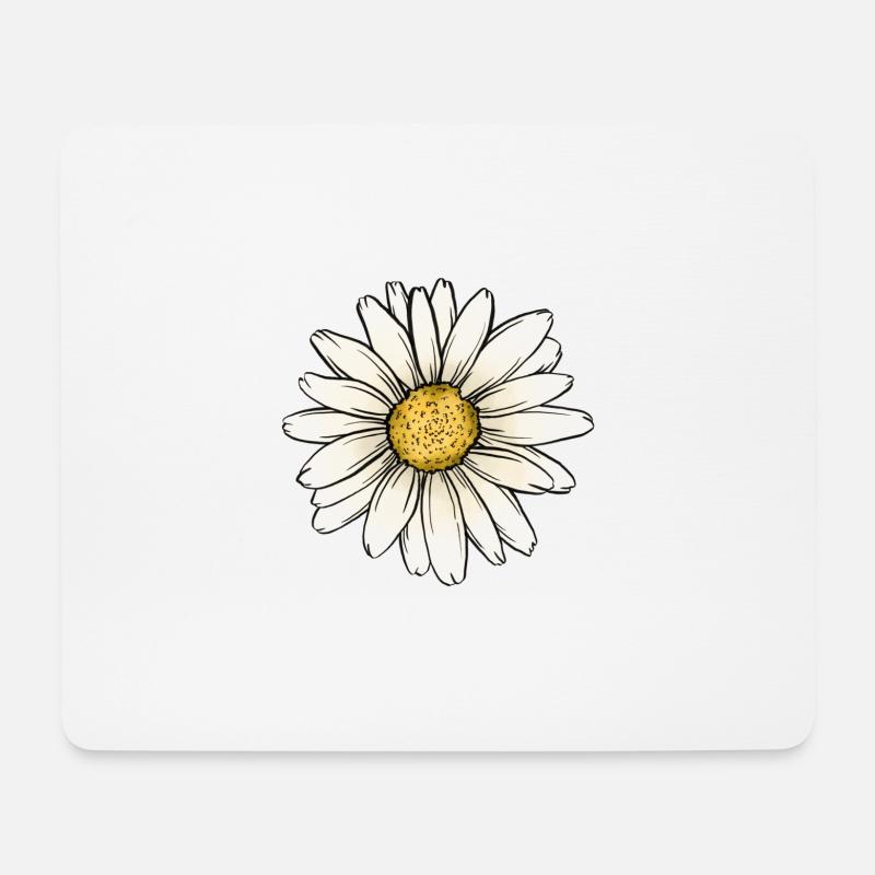 Gänseblümchen - Mousepad (Querformat) - Weiß