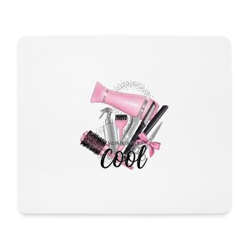 Rose Coiffure Glam – Outils et Style - Tapis de souris (format paysage) - blanc - Devant