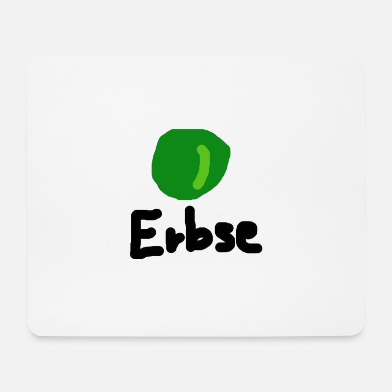 Erbse - Mousepad (Querformat) - Weiß