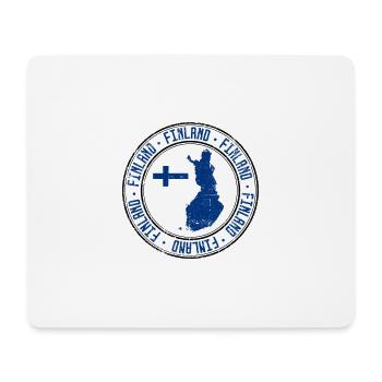Finland Map Circular Crest with Flag - Mouse Pad (horizontal) - white - Front