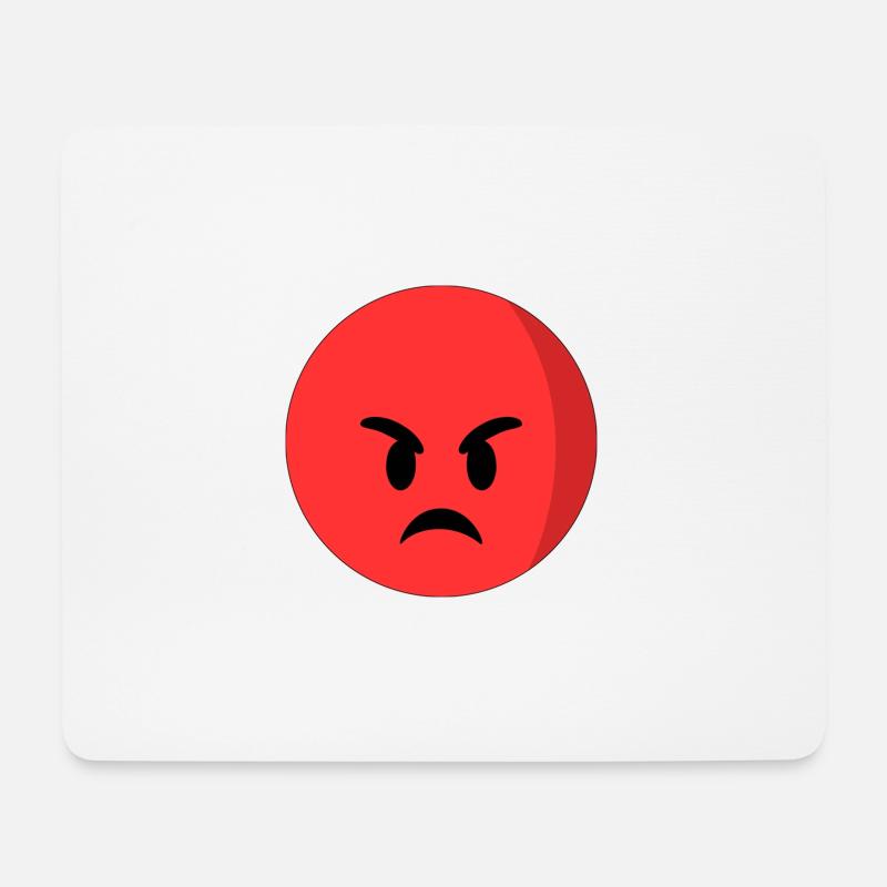 Angry face emoji - Mouse Pad (horizontal) - white