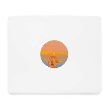 Coucher de soleil sur la plage - Tapis de souris (format paysage) - blanc - Devant