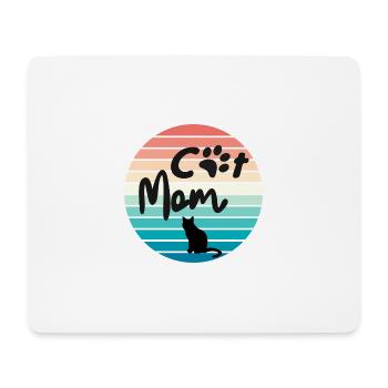 Cat Mom Retro - Mousepad (Querformat) - Weiß - Vorne
