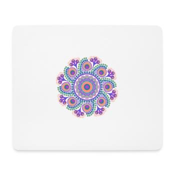 Rainbow Dot Mandala - Mousepad (Querformat) - Weiß - Vorne