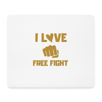 FREE FIGHT GOLD - Tapis de souris (format paysage) - blanc - Devant