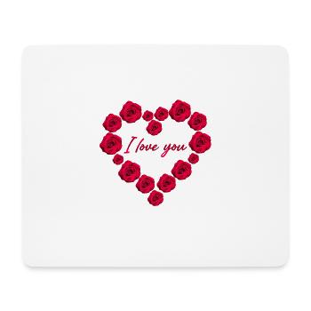 Ich liebe dich - Mousepad (Querformat) - Weiß - Vorne