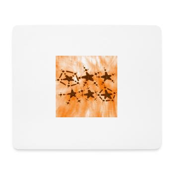 6 ÉTOILES ORANGE SOURIANT - Tapis de souris (format paysage) - blanc - Devant