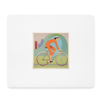 Fahrrad - Radfahrer Radfahrer - Französischer Retro-Sommer - Mousepad (Querformat) - Weiß - Vorne