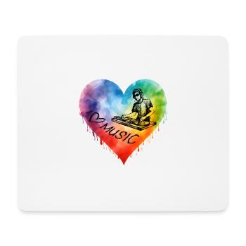 I Love Music - Mousepad (Querformat) - Weiß - Vorne