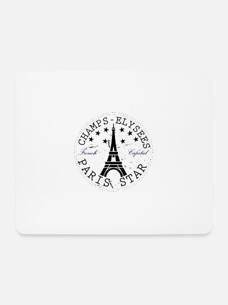 Paris Star Ikonische Eleganz der Champs-Elysées - Mousepad (Querformat) - Weiß