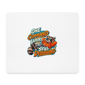 Lustiger Programmierer Waschbär – Noch ein Befehl später - Mousepad (Querformat) - Weiß - Vorne