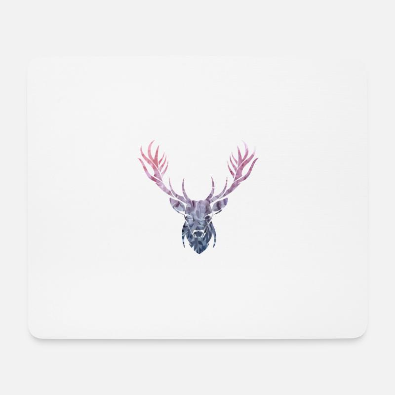 Hirsch - Mousepad (Querformat) - Weiß