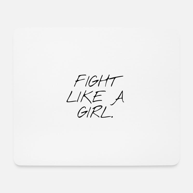 Fight like a girl - Mousepad (Querformat) - Weiß