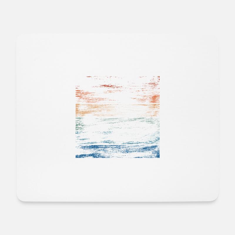 Retro Rainbow Distressed Brushstrokes - Mouse Pad (horizontal) - white