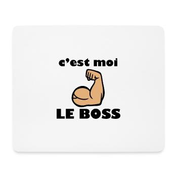 c'est moi le boss - Tapis de souris (format paysage) - blanc - Devant