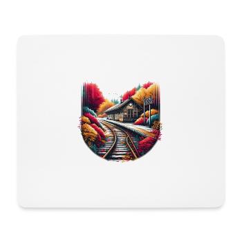 The Abandoned Autumn Station - Mouse Pad (horizontal) - white - Front