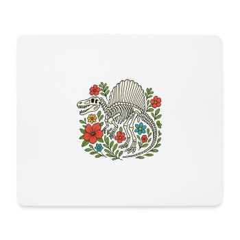 Spinosaurus Skelett mit Blumen - Mousepad (Querformat) - Weiß - Vorne