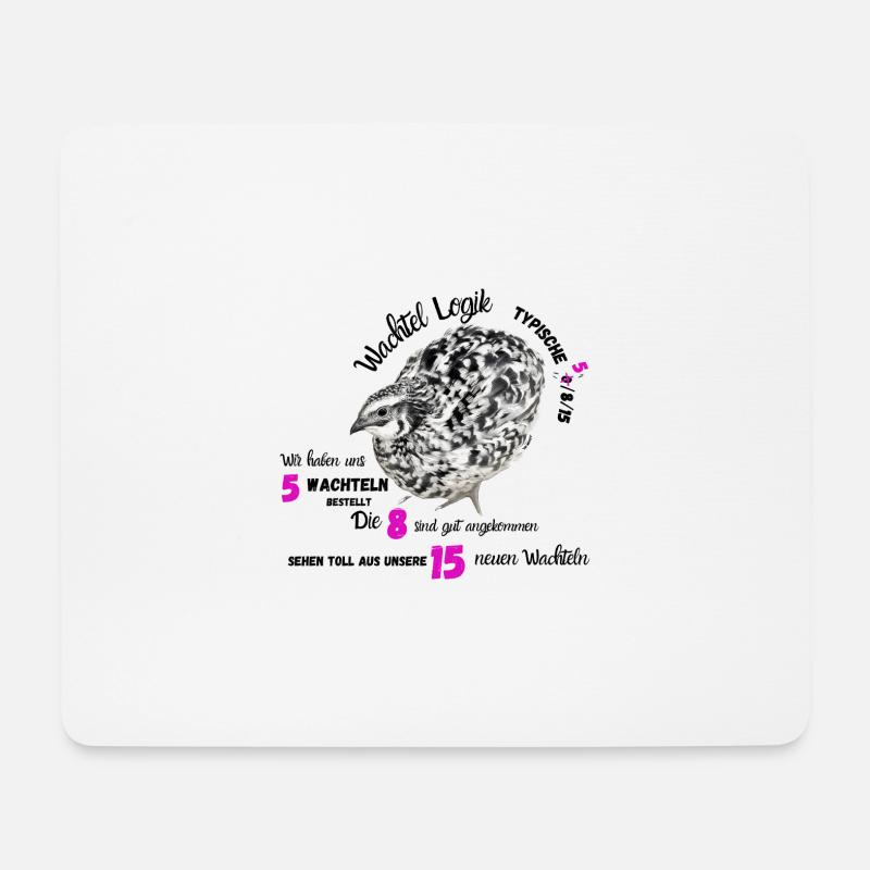 Wachtel mit Neonzahlen und lustigen Spruch - Mousepad (Querformat) - Weiß