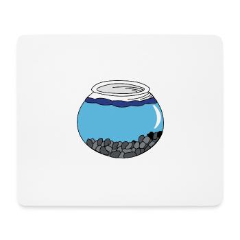 aquarium fisch weg wasser goldfisch glas geschenk - Mousepad (Querformat) - Weiß - Vorne
