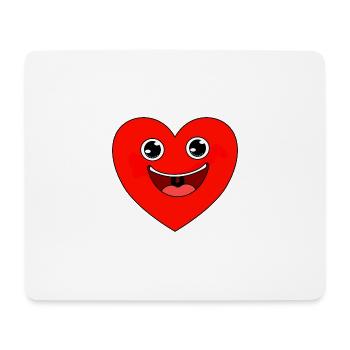 Herz lächelt - Mousepad (Querformat) - Weiß - Vorne