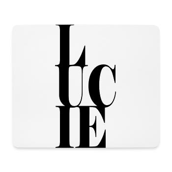 Lucie Nom Prénom Police moderne Word Art - Tapis de souris (format paysage) - blanc - Devant