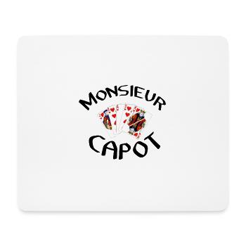 Belote Monsieur capot coinche contrée cadeau - Tapis de souris (format paysage) - blanc - Devant