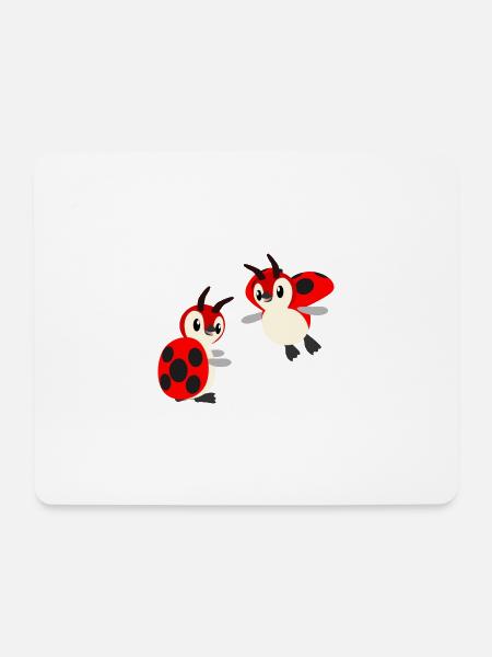 Marienkäferpinguine - Mousepad (Querformat) - Weiß