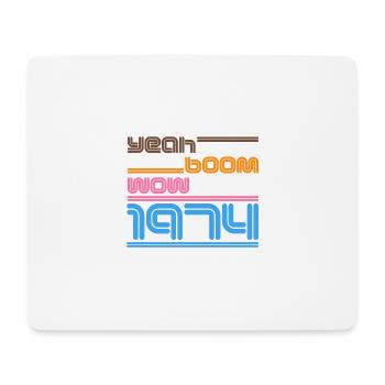 Vintage 1974 Shirt Retro yes Boom Wow - Mouse Pad (horizontal) - white - Front