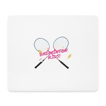 Badminton Kids Neon Schläger - Mousepad (Querformat) - Weiß - Vorne