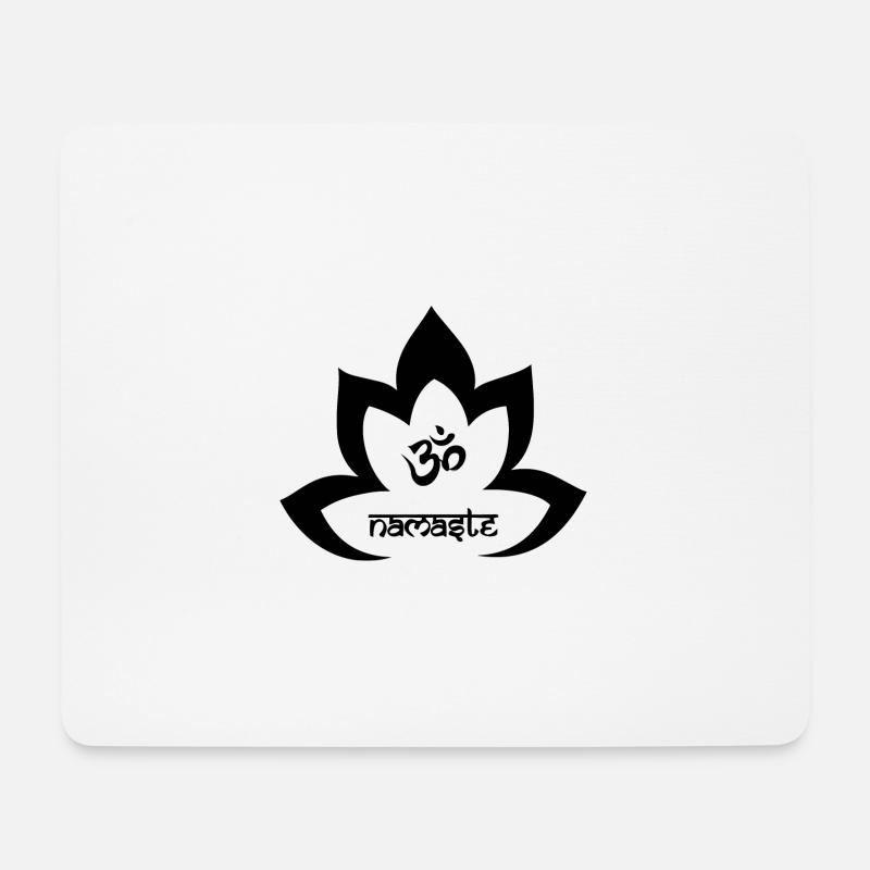 Lotusblume OM spirituelles Geschenk Yoga Namaste - Mousepad (Querformat) - Weiß