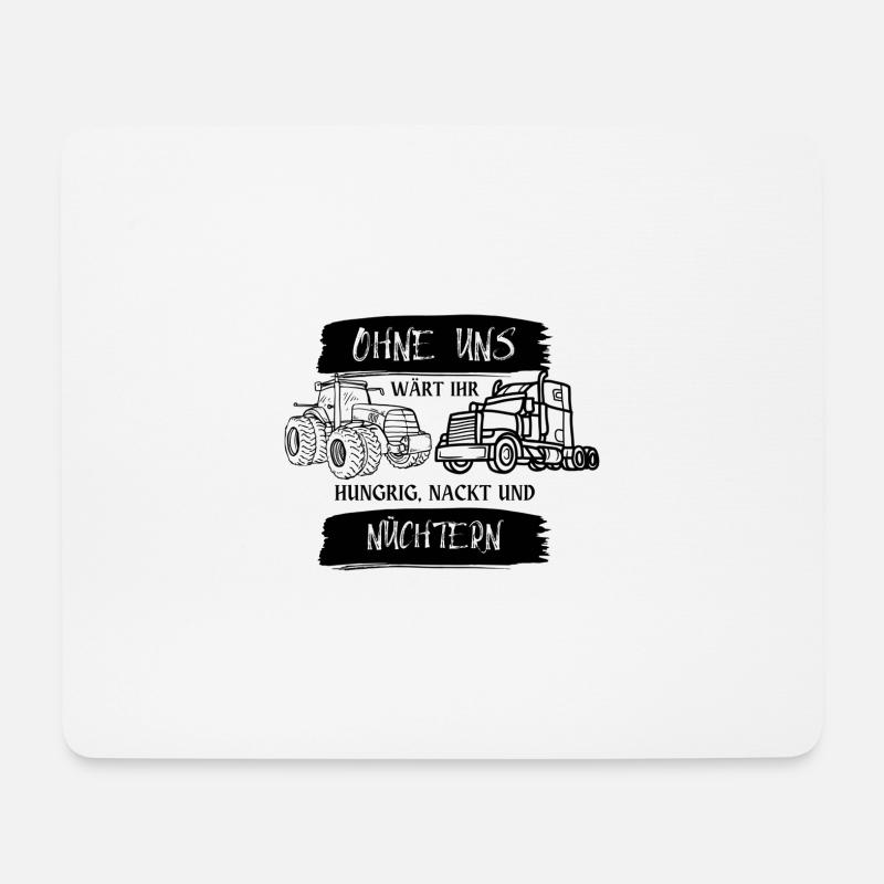 OHNE UNS WÄRT IHR HUNGRIG, NACKT & NÜCHTERN, DEMO - Mousepad (Querformat) - Weiß