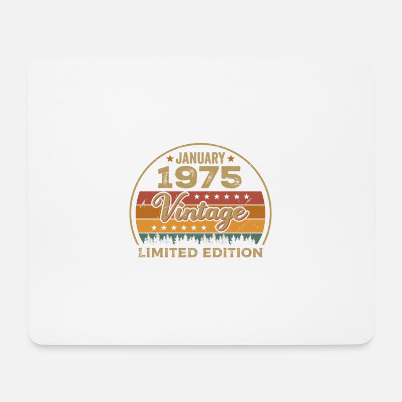 Legenden wurden im Januar 1975 geboren,Januar 1975 - Mousepad (Querformat) - Weiß