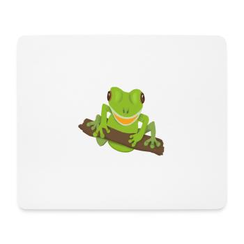lachender Frosch - Mousepad (Querformat) - Weiß - Vorne