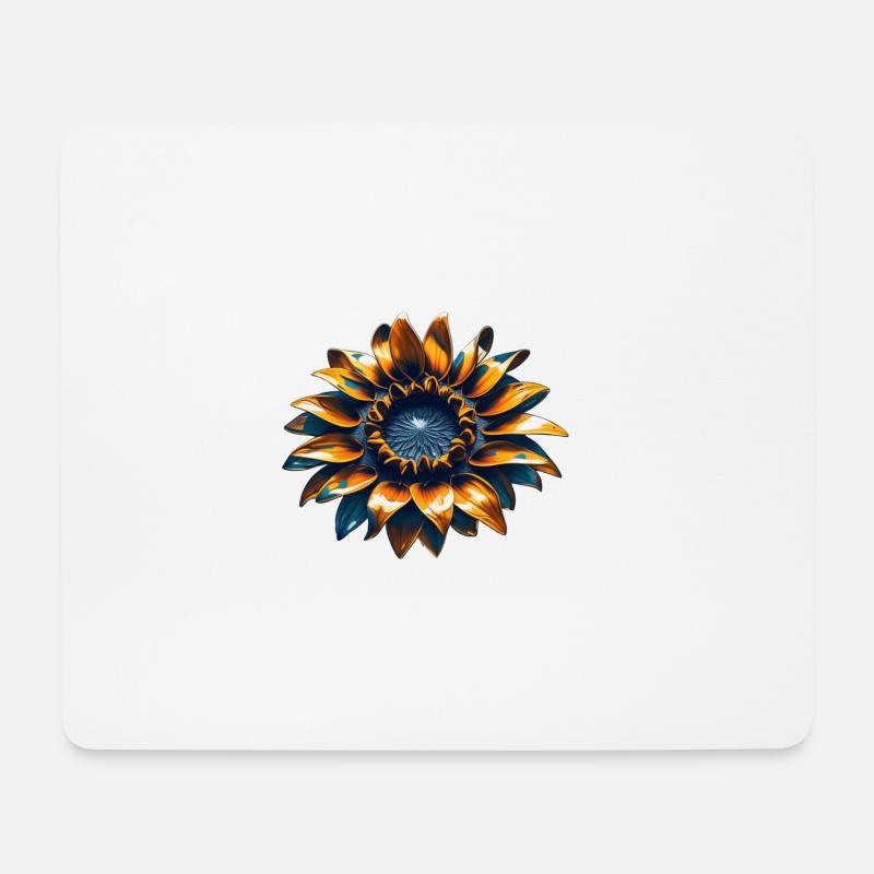 Sonnenblume mit Eisen - Mousepad (Querformat) - Weiß