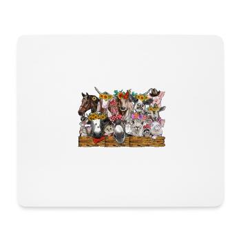 Animaux de la ferme aquarelle - Tapis de souris (format paysage) - blanc - Devant