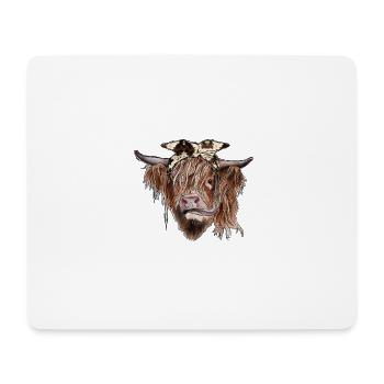 Highland Cow Cohide Bandana - Mousepad (Querformat) - Weiß - Vorne