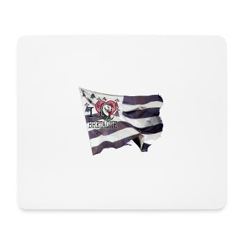 Flag i love brittany ermine tribal roiD - Mouse Pad (horizontal) - white - Front