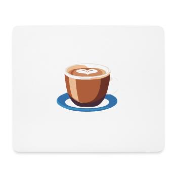 Kaffee Frenchpress Cappuccino Latte Art - Mousepad (Querformat) - Weiß - Vorne
