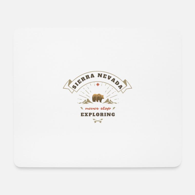 Sierra Nevada Vintage USA Bär Berge Geschenk - Mousepad (Querformat) - Weiß