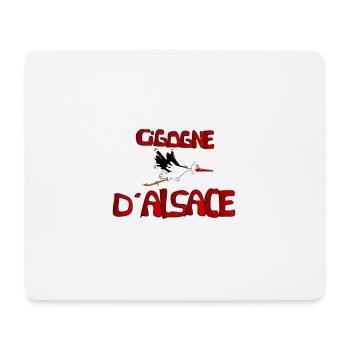 Cigogne d Alsace - Tapis de souris (format paysage) - blanc - Devant