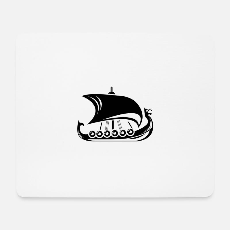 Wikinger Schiff - Mousepad (Querformat) - Weiß
