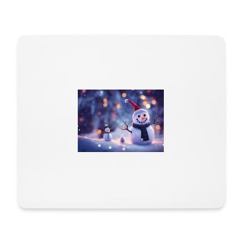 Joyeux Noël Bonhomme de neige - Tapis de souris (format paysage) - blanc - Devant