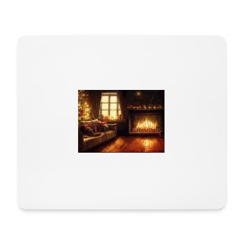 Noël au coin du feu - Tapis de souris (format paysage) - blanc - Devant