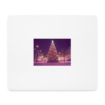 Sapin de Noël dans le WInter - Tapis de souris (format paysage) - blanc - Devant