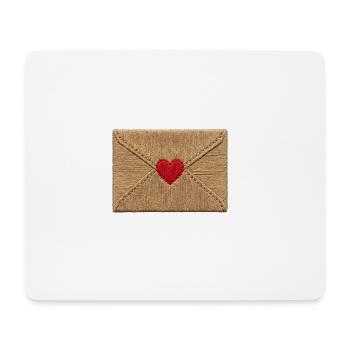 Liebesbrief im bestickten Look (gedruckt) - Mousepad (Querformat) - Weiß - Vorne