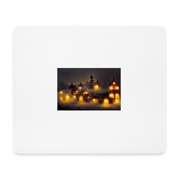 Village de Noël - Tapis de souris (format paysage) - blanc - Devant