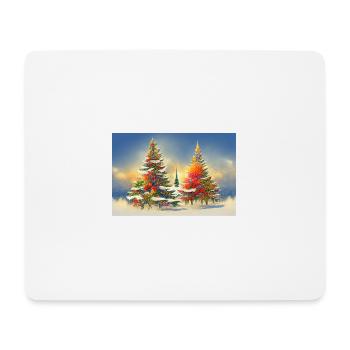Arbres de Noël artistiques - Tapis de souris (format paysage) - blanc - Devant