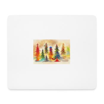 Arbre de Noël artistique - Tapis de souris (format paysage) - blanc - Devant