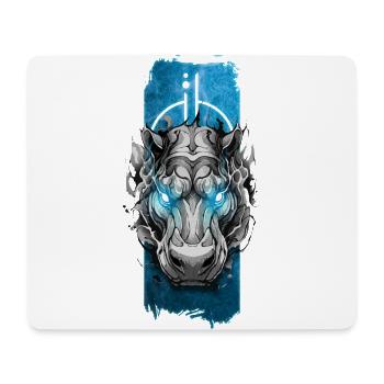 Azurblauer Blick: Nilpferd mit blau leuchtenden Augen - Mousepad (Querformat) - Weiß - Vorne