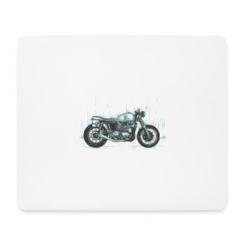 Motorcyclist classic motorcycle racing - Mouse Pad (horizontal) - white - Front